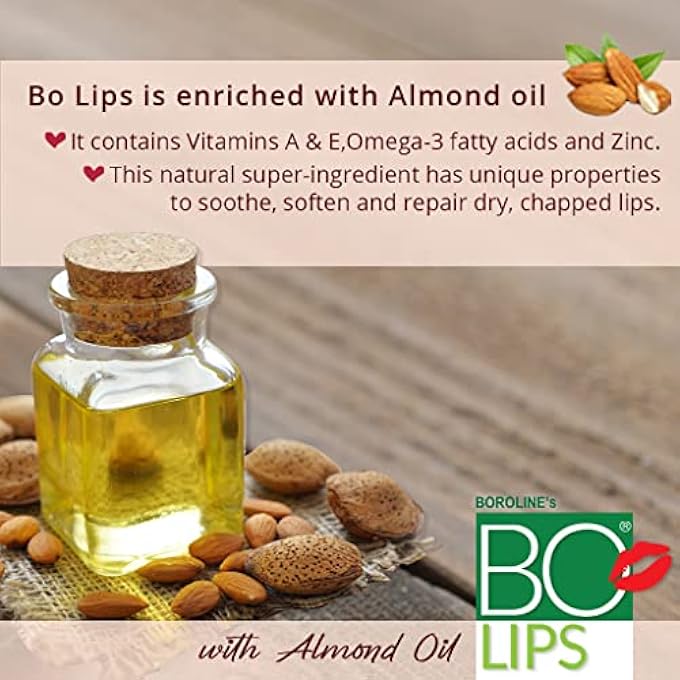 BOROLINE BO LIPS FLAVOURED LIP BALM | VANILLA FAVOURED NATURAL LIP CARE(10 GM X 3) | WITH NATURAL ALMOND OIL | MOSTURIZE & SOFTEN DRY & CHAPPED LIPS | SMOOTHENS LIPS (PACK OF 3) - Image 2